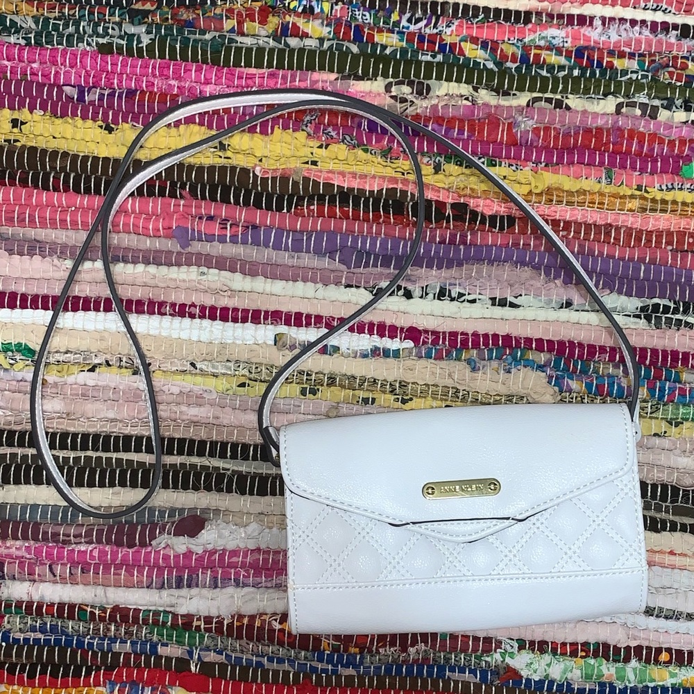 Anne Klein White Stitched Purse